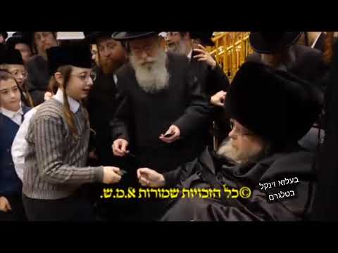 Belzer Rebbe Giving Out Chanukah Gelt / Salting The Fish For Shabbos