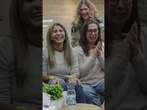 The moment parents of Israeli hostages saw them free