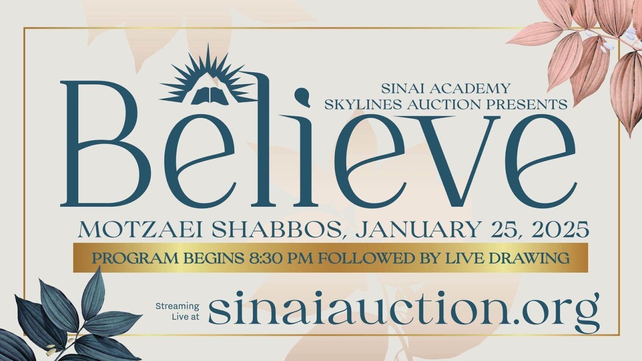 LIVE: Sinai Academy Auction – 1/25/2025 – 8:30PM