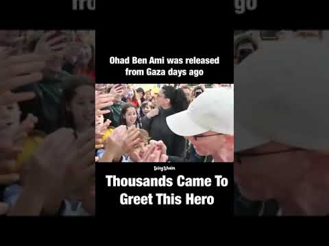 Saved HOSTAGE from GAZA greeted by thousands in Tel Aviv. He’s a Hero 🥹